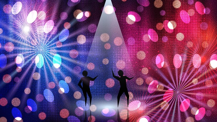Vector música tema baile club noche fiesta colorido fondo vectorial