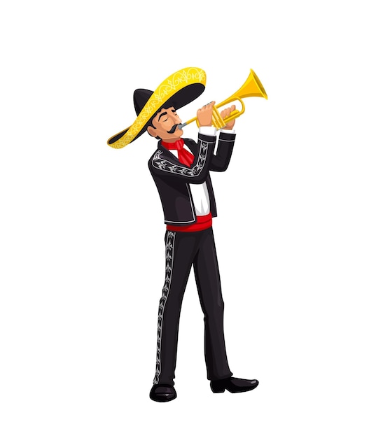 Vector músico mexicano de mariachi para las fiestas del cinco de mayo