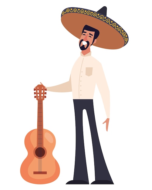 Vector músico mexicano