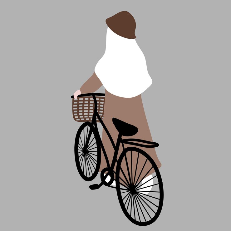 Muslimah con bicicleta