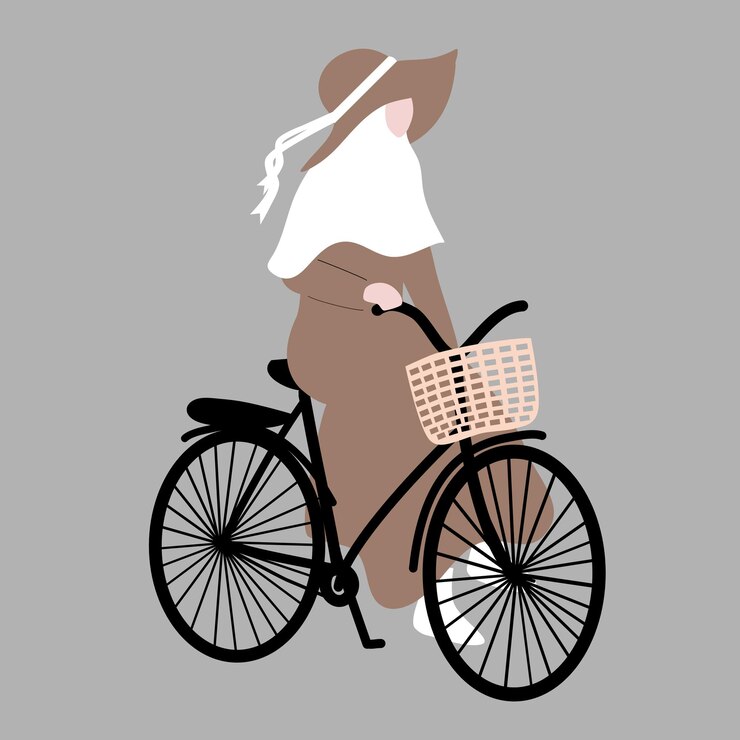 Muslimah con bicicleta