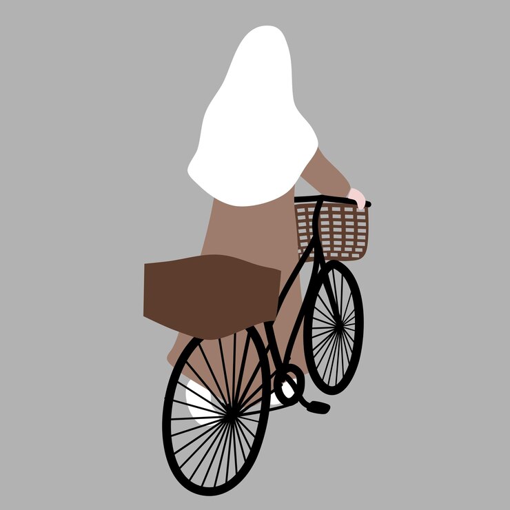 Muslimah con bicicleta
