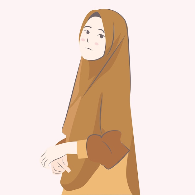 muslimah girl Moda muslimah Hijab mudlimah Hermosa chica muslimah muslimah Sonrisa muslimah vector