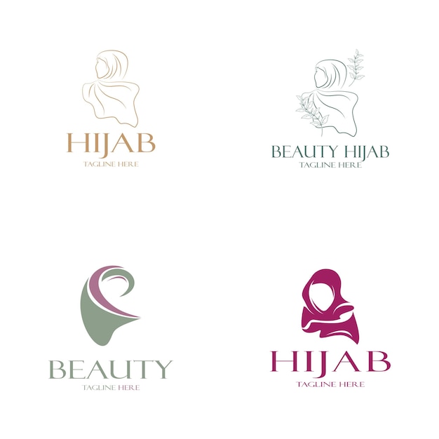 Muslimah hijab logo plantilla vector ilustración designvector