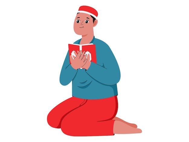 Un musulmán termina de leer la ilustración del Corán