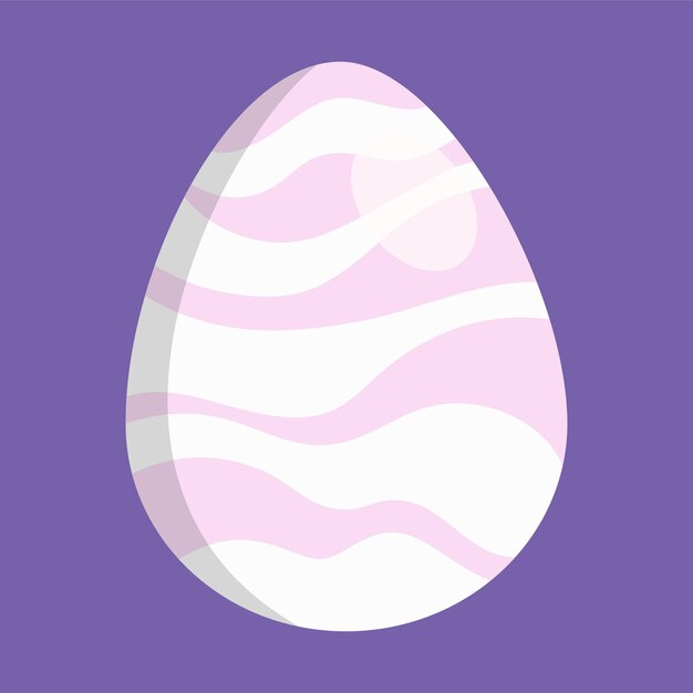 Muy bonito vector de huevo blanco de Pascua Huevo decorado con patrones de ondas de color rosa pastel
