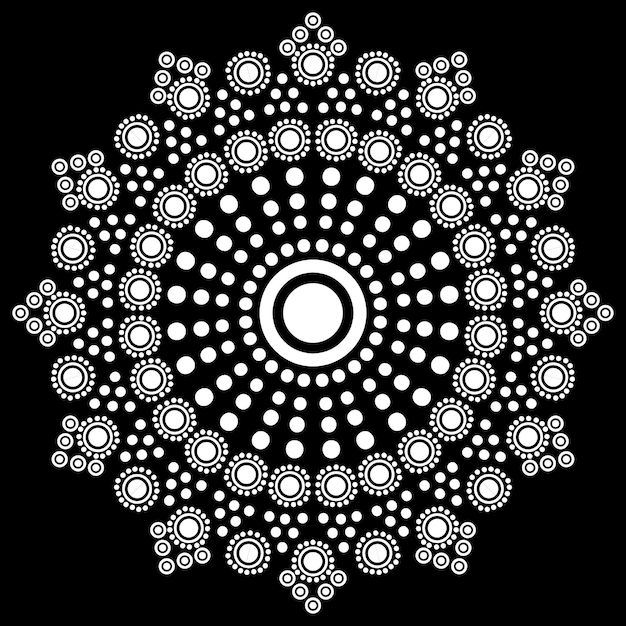 Vector muy fácil y simple mandala en blanco y negro