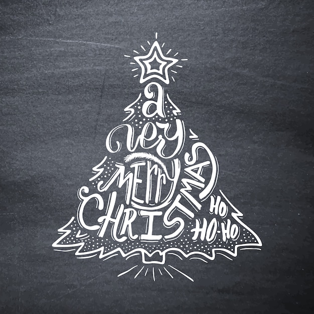 Muy feliz Navidad en la pizarra