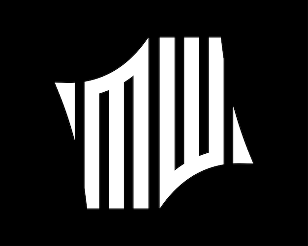 Mw diseño de letras de logotipo arte vectorial