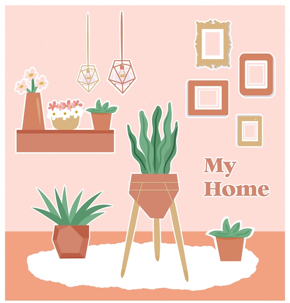 Vector my home stickers