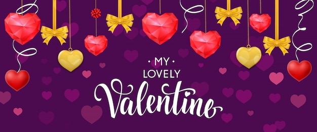 Vector my lovely valentine lettering