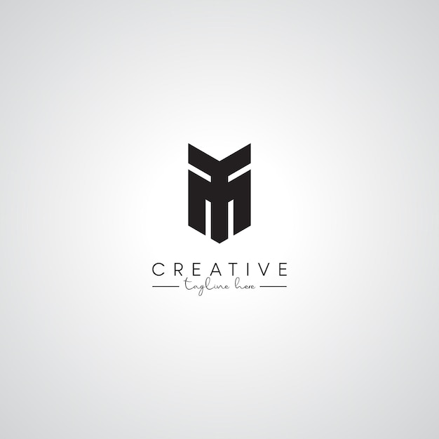 MY YM Carta Moderno Artístico Abstracto Diseño de Logotipo Basado en la plantilla de Monograma Inicial