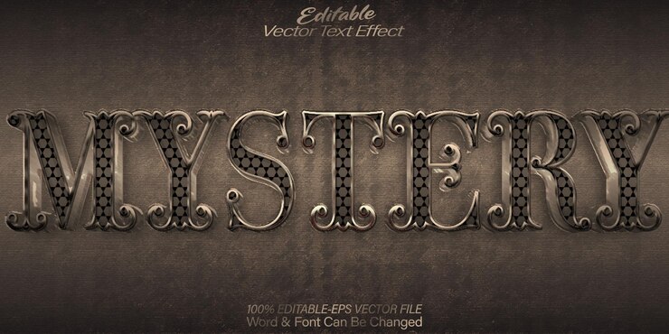 Vector mystery vector text effect editable alphabet spooky horror