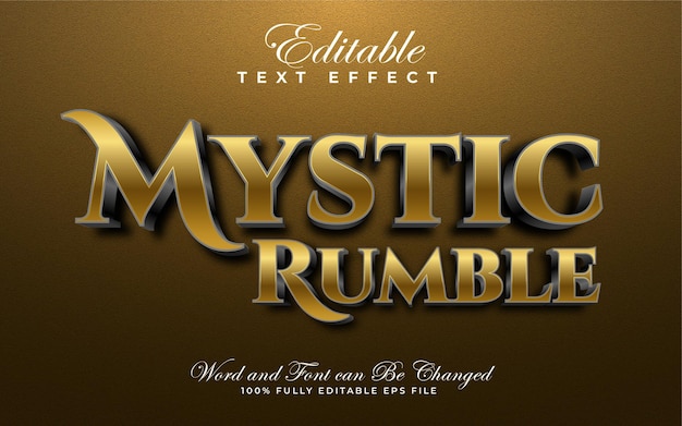 Mystic Rumble 3D editable text effect in textured style