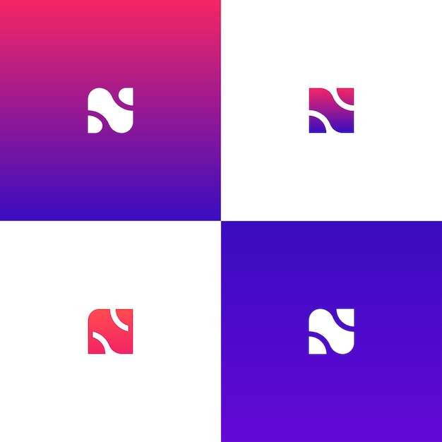 N diseño de logotipo moderno