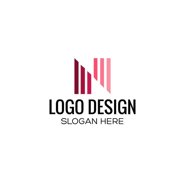 N imagen vectorial del diseño del logotipo