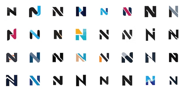 N letra creativa corporativa elegante logotipo moderno mínimo para el negocio vectorial plano