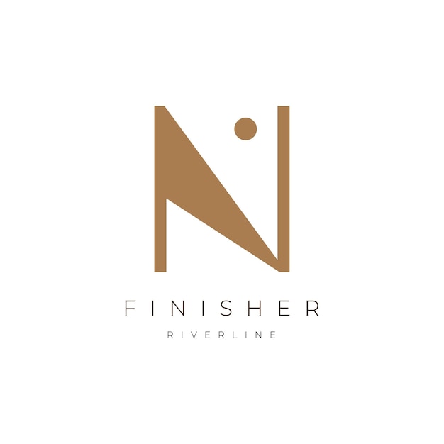 n letra con logotipo de concepto de pescado diseño de logotipo de pescado vector minimalista