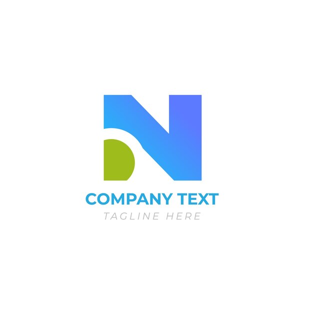 N letra mínima red de negocios azul Logotipo único y memorable para las empresas