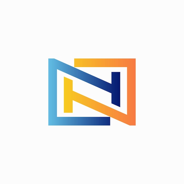 N letra moderna abstracta gradiente de color concepto de diseño de logotipo ilustración de plantilla vectorial aislada