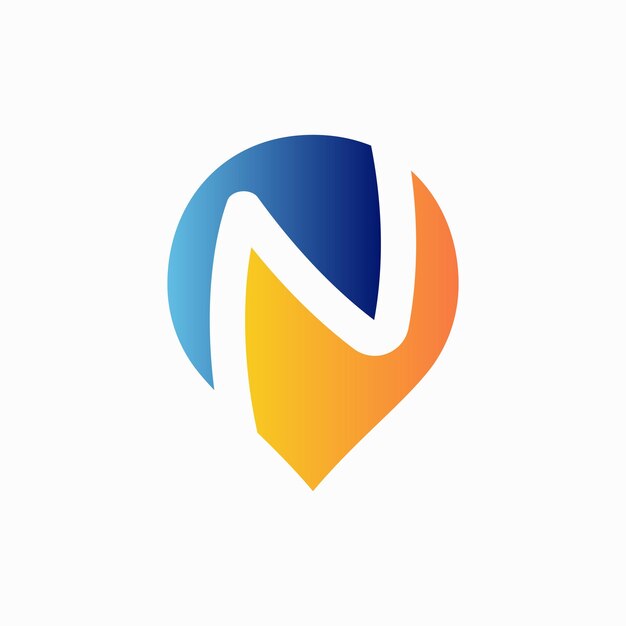N letra moderna abstracta gradiente de color concepto de diseño de logotipo ilustración de plantilla vectorial aislada