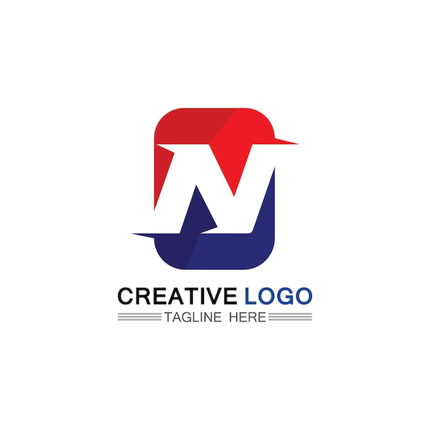 N logo font empresa logotipo empresa y letra inicial N vector de diseño y letra para logotipo