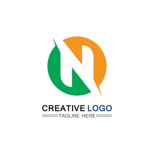 N logo font empresa logotipo empresa y letra inicial n vector de diseño y letra para logotipo