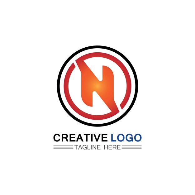 N logo font empresa logotipo empresa y letra inicial N vector de diseño y letra para logotipo