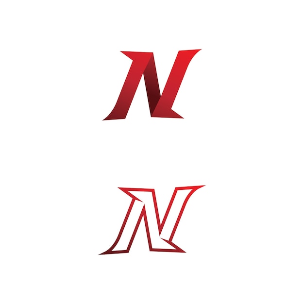 N logo font empresa logotipo empresa y letra inicial n vector de diseño y letra para logotipo