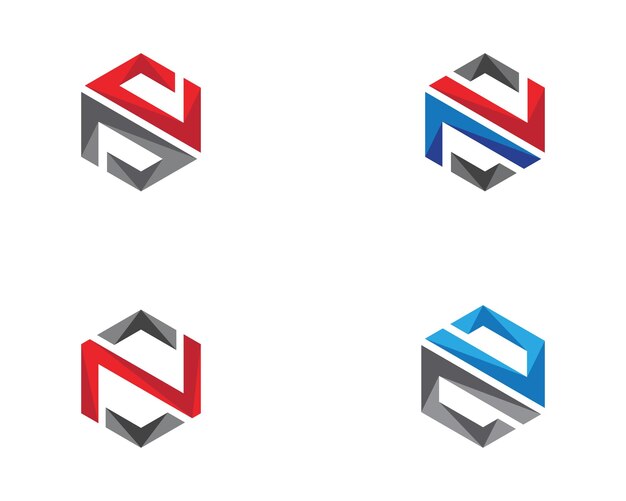 N Logo Hexágono ilustración Icono
