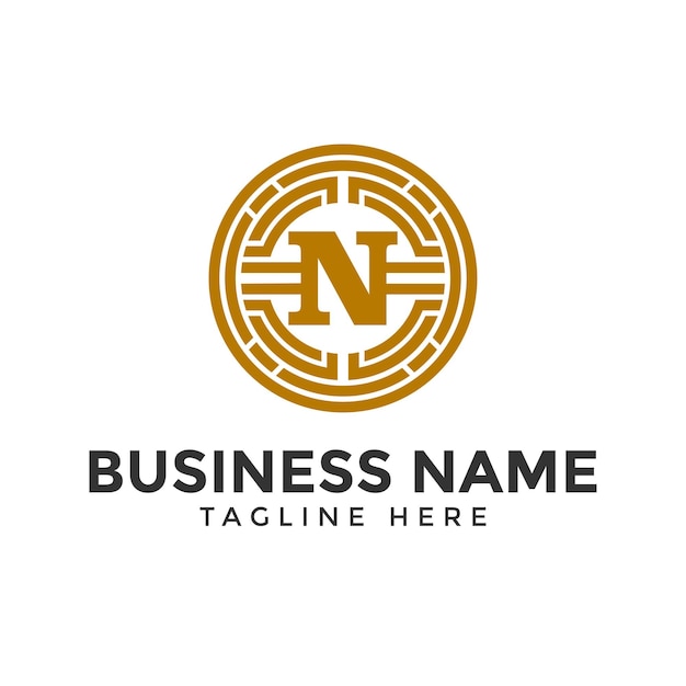 N logotipo criptográfico letra moneda criptográfica icono de logotipo de negocio para sitio web blockchain logotipo monedas criptográficas