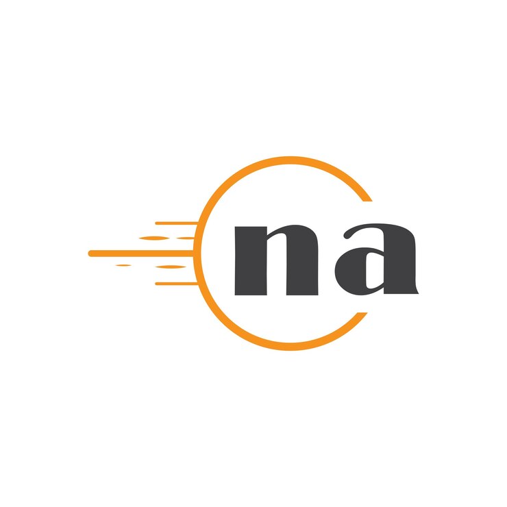 Vector n logotipo inicial de monograma con diseño de estilo de círculo