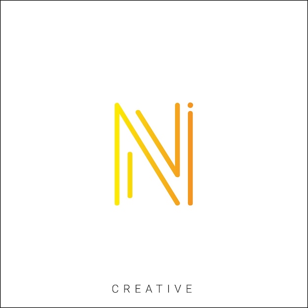 N Logotipo posterior plantilla vectorial monograma colorido símbolo fuente logotipo diseño moderno basado en inicial LOGO