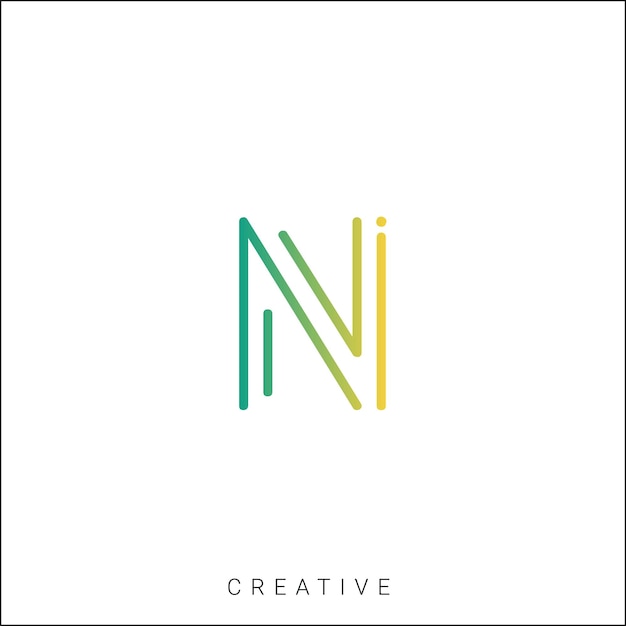 N Logotipo posterior plantilla vectorial monograma colorido símbolo fuente logotipo diseño moderno basado en inicial LOGO