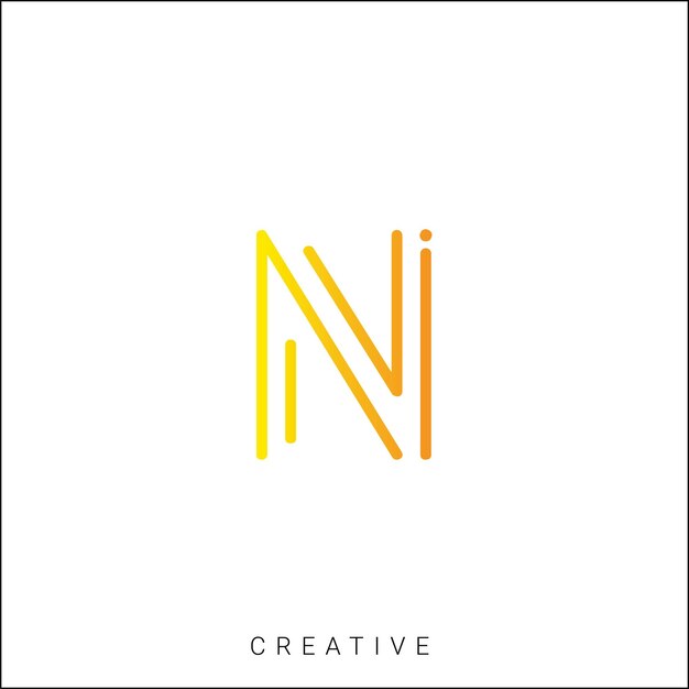 N Logotipo posterior plantilla vectorial monograma colorido símbolo fuente logotipo diseño moderno basado en inicial LOGO