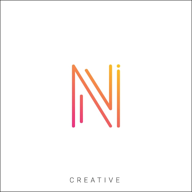 N Logotipo posterior plantilla vectorial monograma colorido símbolo fuente logotipo diseño moderno basado en inicial LOGO
