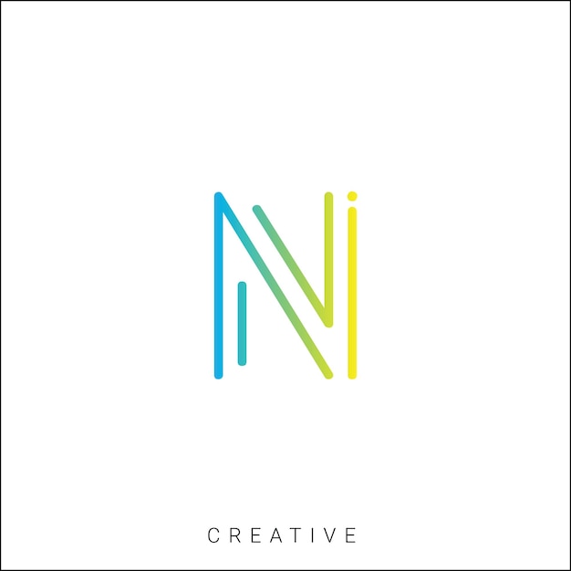 N Logotipo posterior plantilla vectorial monograma colorido símbolo fuente logotipo diseño moderno basado en inicial LOGO