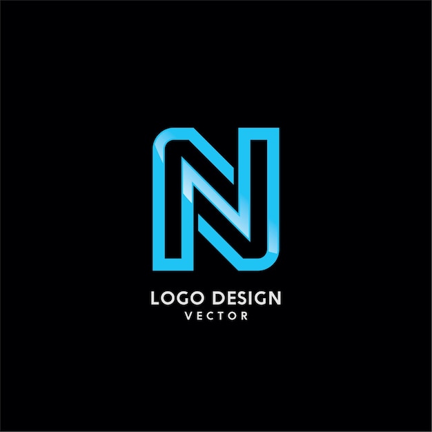 N símbolo tipografía diseño de logotipo