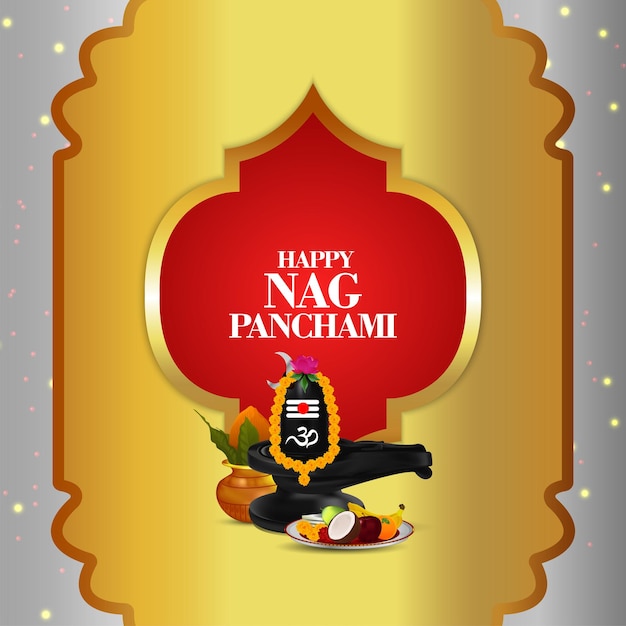 Vector naag panchami ilustración creativa del señor shiva