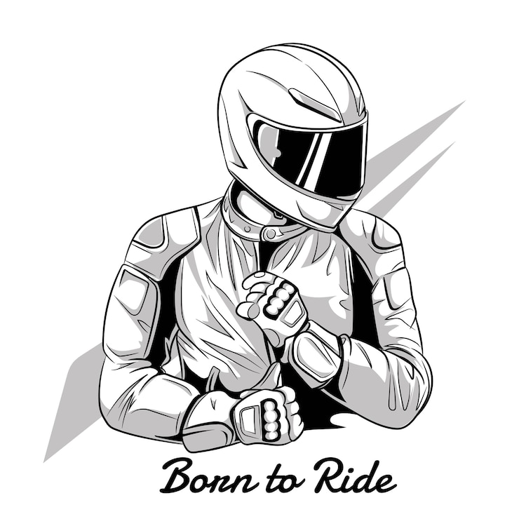 Vector nacido para andar en moto con casco