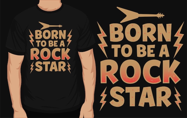 Nacido para ser diseño de camiseta de música de estrella de rock