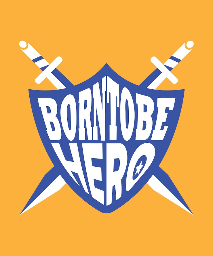 Vector nacido para ser héroe diseño de camiseta de citas modernas