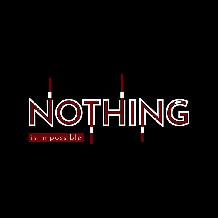 Nada letras tipografía impresión vectorial camiseta