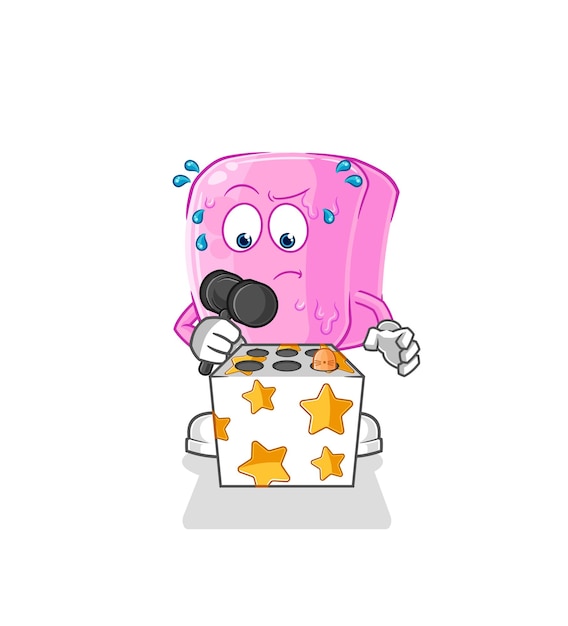 Nail play whack a mole mascota vector de dibujos animados