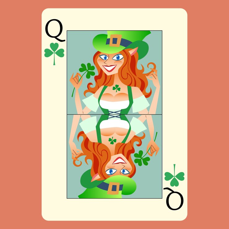 Vector naipe elphicke pelirrojo día de la reina san patricio