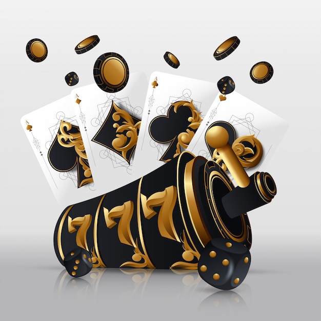Los naipes y las fichas de póker vuelan en el casino. Concepto sobre fondo blanco. Ilustración de casino poker