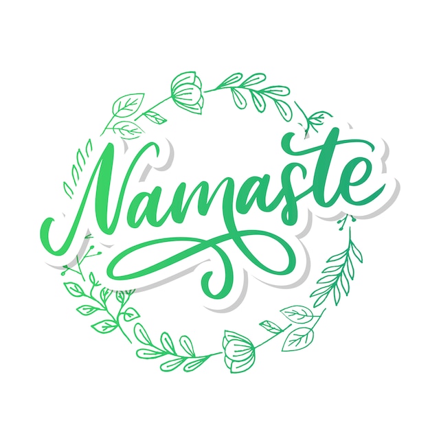 Namaste dibujado a mano. hola en hindi letras dibujadas a mano