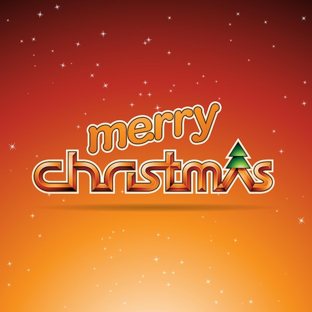 Naranja Brillante Feliz Navidad Texto Diseño Vector Ilustración