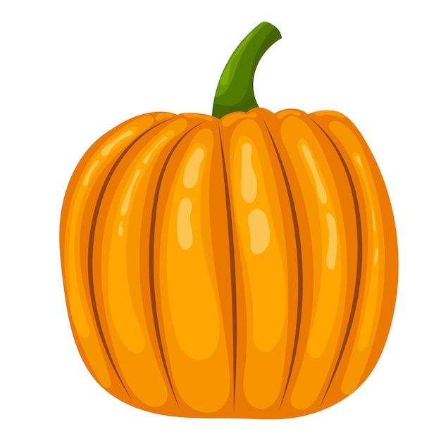 Naranja calabaza en vector aislado de estilo plano