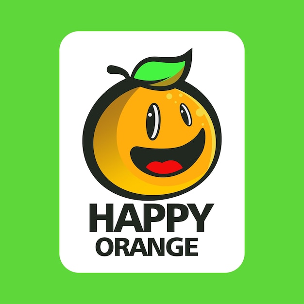 Naranja con cara sonriente logotipo de la mascota